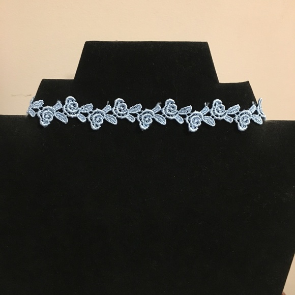 Jewelry - 3/$15 ** Blue roses lace choker NWOT